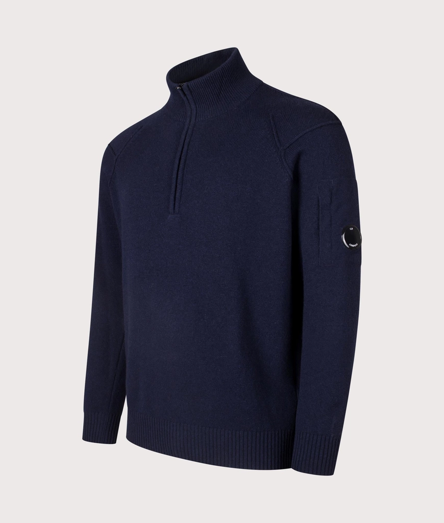 CP Company Mens Lambswool GRS Quarter Zip Jumper